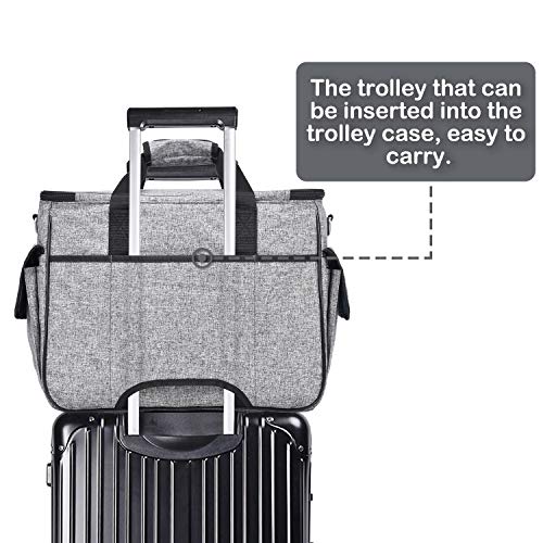 CAB55 Sewing Machine Case - Carrying Bag with Removable Padding, Tote for Machine and Accessories - color: Gray