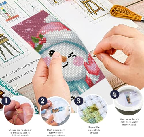 6 Set Christmas Cross Stitch Bookmark, Counted Cross Stitch Bookmarks with 6 Different Christmas Patterns, DIY Bookmark Kit for Adults and Beginners(6 Pack) - color: Sqszx-006