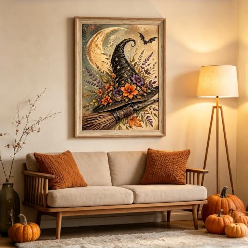 Halloween Diamond Painting Kit for Adults, Witch Hat Diamond Art Kit - color: KM1258-1
