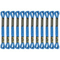 12 Skeins Embroidery Floss, Blue Metallic Embroidery Thread Polyester Cross-Stitch Threads for Hand Embroidery String Art DIY Creation - color: Blue