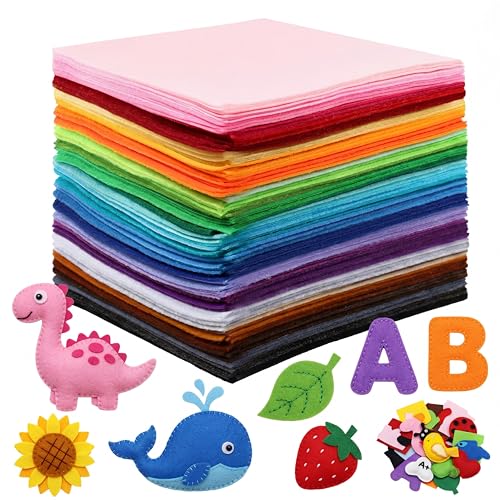 Reginary 120 Pcs 4 x 4 Inch Felt Sheets Bulk for Craft 40 Assorted Color - color: Classic, size: 4 x 4 Inch