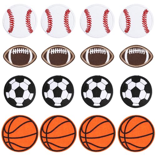 AUGSUN 36pcs Ball Sports Iron on Patches Boys Embroidered Sew Applique - style: Ball Sports
