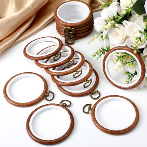 Burbell 15 Pcs Embroidery Hoops Round Wood Frame Cross Stitch,3 Inch - size: 3 Inch