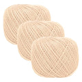 MECCANIXITY Crochet Thread Pearl Cotton Size 3 Beige 3 Rolls 164 Yards for Crocheting Tatting Knitting Embroidery Sewing - color: Beige