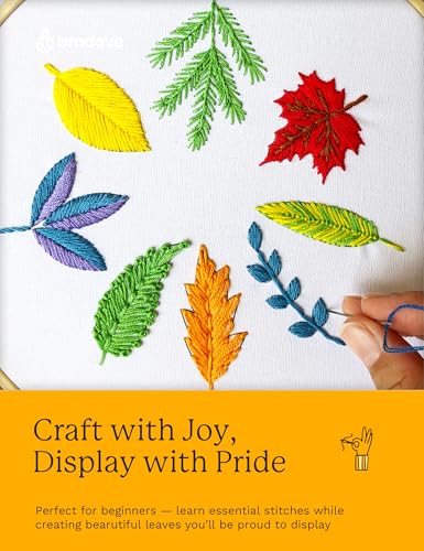 Bradove Leaves and Flowers Embroidery Kit for Beginners with Patterns - color: Leaves and Flowers