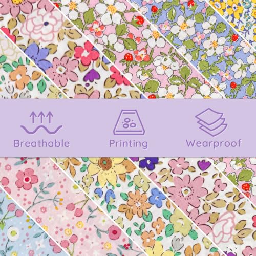 Aubliss 8pcs Fat Quarter Fabric Bundles (100% Cotton - 20'' x 20'') - color: Ditsy Floral