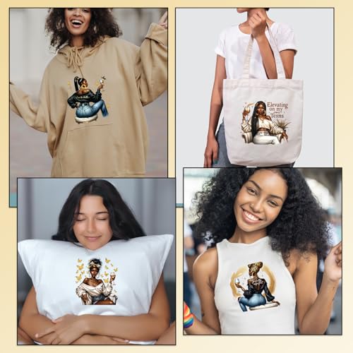 20 Pcs African American Women DTF Transfers Ready to Press - color: Black Women