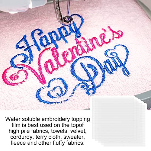 Outus 100 Sheets 8 x 8 Inch Water Soluble Stabilizer for Embroidery - size: 8 x 8 Inch/ 20 x 20 cm