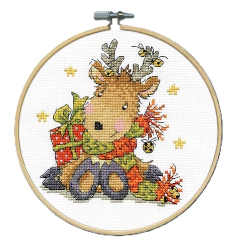 Design Works Crafts Reindeer Counted Cross Stitch Kit with Hoop