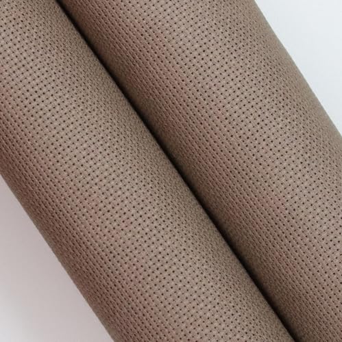 KCS 19" x 28"(48cmx72cm) 18CT Counted Cotton Aida Cloth Cross Stitch Fabric (Coffee) - color: Coffee