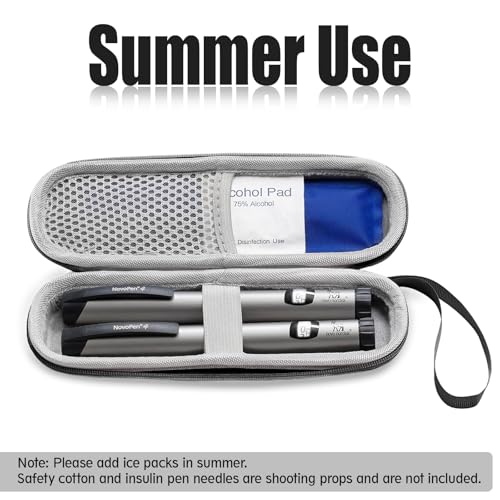 sijidou Insulin Cooler Travel Case, Portable Insulin Travel Case, Insulin Cooling Cases Insulated Organizer for Insulins Pens (Black) - color: Black