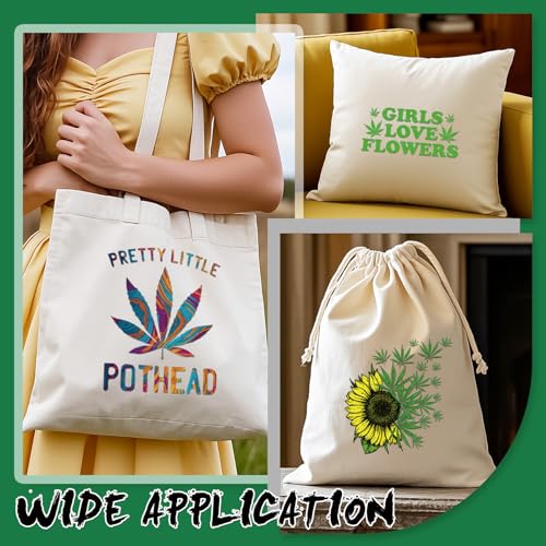 Dazoratix 420 Iron on Transfers - 20 Sheets Weed DTF Ready to Press 420 Heat Patches Bulk Green Leaf Marijuana Cannabis Stickers Vinyl Decals for T Shirts Clothes Bag Hat Pillow DIY Crafts Decorations - style: Weed