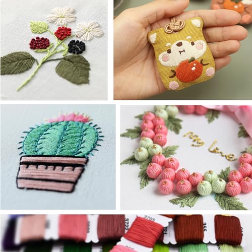 Embroidery Floss Thread Kit 100％ Cotton Floss Bobbins and Cross Stitch Kit Bracelets Floss Crafts Floss (96 Color) - color: 96 Color