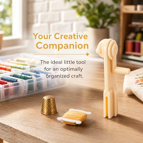 2 Pcs Floss Bobbin Winder Embroidery Thread Winder for Sewing Portable Embroidery Floss Bobbin Winder for Crafting DIY Making Sewing Machine Accessories
