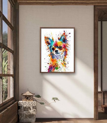 Leczany Cross Stitch Stamped 11CT 3 Strands Kits for Adults Beginners Patterns Craft Kit Needlepoint Full Range of Embroidery Kits DIY Starter | Colorful Dog 15.8×20.9 inches - color: 11CT Stamped kits, Colorful Dog 15.8×20.9 inches
