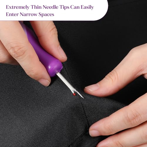 3 PCS Seam Rippers for Sewing, Needle and Thread Seam Ripper, Stitch Remover Tool for Hand Sewing, Knitting, Cross Stitching, Embroidery and Thread Removal (Purple)