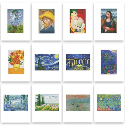 PeakLuv Small Diamond Art Kits Classic Masterpiece Diamond Painting Kits - color: Famous Paintings