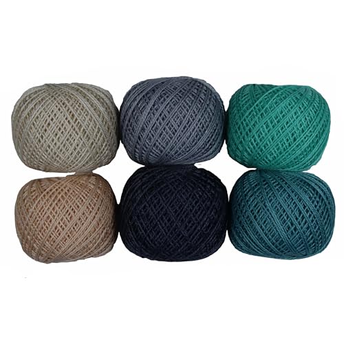 KCS Mercerized Pearl Cotton Thread Size 8 Crochet Needlework Embroidery Threads Ball (6, 16) - color: 16