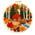 Zhenqing Autumn Cabin Embroidery Kit for Beginners (C0140) - color: Autumn Cabin