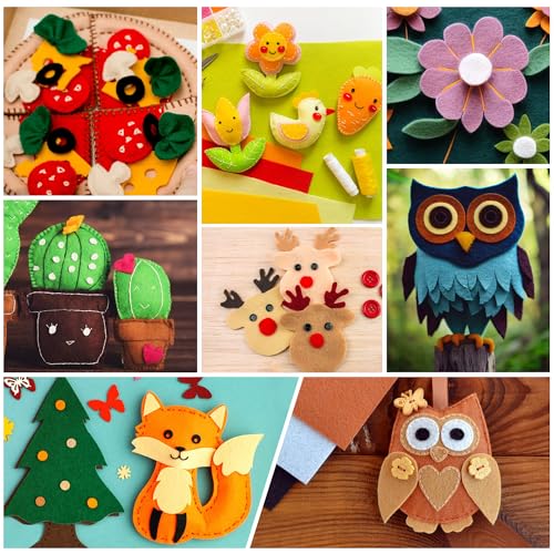 HaoFeiJH 6Pcs Felt Sheets 8"x20" (Warm Autumn 12pcs) - color: Warm Autumn 12pcs