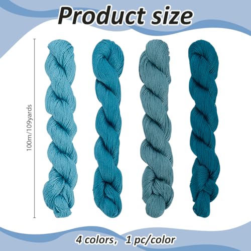 FREEBLOSS 4 Pcs Sashiko Thread Sashiko Skein 4 * 100 M Pure Cotton Embroidery Thread Japanese Sewing Threads Quilting & Embroidery Sewing Kit Supplies 4 Blue Theme Colors - color: Blue