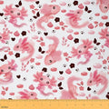 Pink Axolotl Pattern Fabric by The Yard Cartoon Style Lovely Wildlife Soft Polyester Sewing Craft Flowers Leaves Cute Animal DIY Sewing Fabric for Kids Sofa Chair,1 Yard,White Pink - color: Axolotl, size: 1 Yard