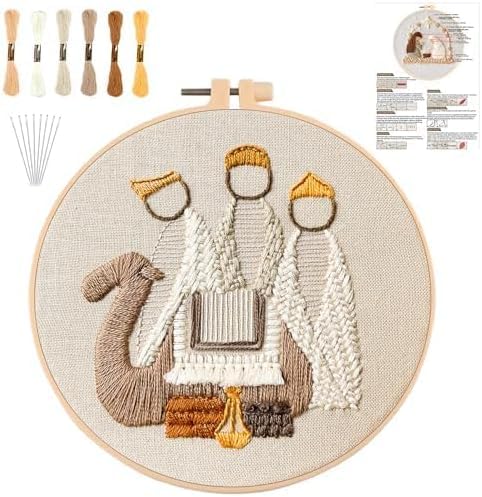 YOUDRN Nativity Scene Embroidery kit, King Christmas Embroidery Kits - color: King