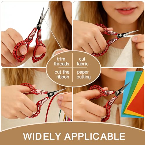 Premium Sharp Embroidery Scissors, Stainless Steel Sewing Scissors for Cross Stitch, Needlework, Fabric Cutting, Thread Snips, DIY Craft, Multiple Vibrant Colors (Gold) - color: Gold