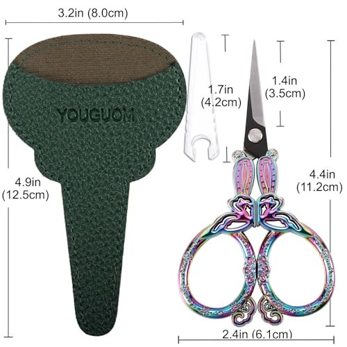 YOUGUOM Crochet Scissors with Cover, Little Sewing Shears - color: Rainbow