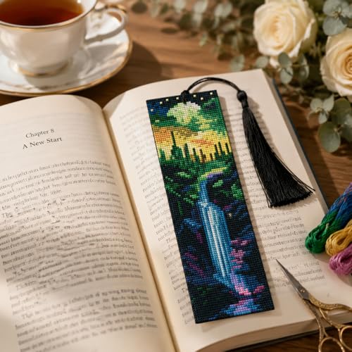 4 Pcs Cross Stitch Bookmark Kit for Adult Beginners Cross Stitch Kits - color: Cross stitch bookmark-19
