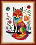 Redxing Stamped Cross Stitch Kits - Beach Night Landscape Counted Cross Stitch Kits for Beginners Adults Needlepoint Cross-Stitch Patterns-Fox Flower 16x20 inchs - color: ArtsKit10