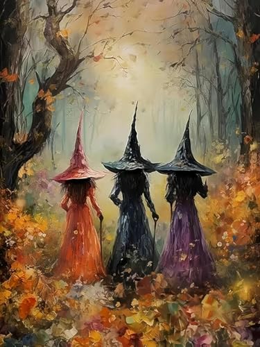 Witch Stamped Cross Stitch Kit for Adults Printed Dimensions Stitching Kit - color: J181-01