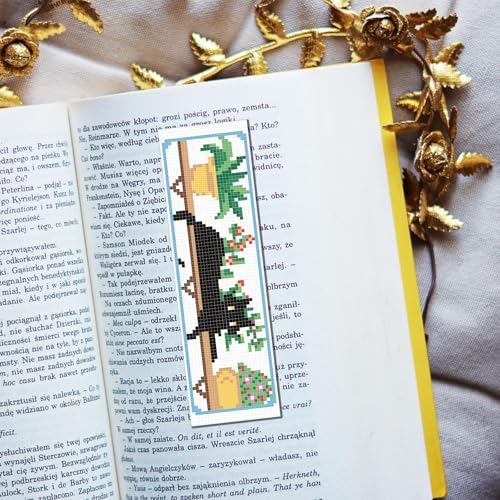 FREEBLOSS 6 Set Cross Stitch Bookmark Kits Cat and Potted Plants Stamped Cross Stitch Kit for Beginners, Printed Embroidery Bookmarks Kit with Instructions for Adults, 8''x2.4'' - style: Cats&Potted&Plants