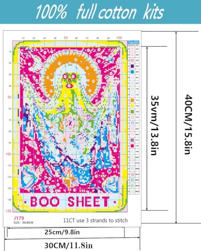 Halloween Stamped Cross Stitch Kit for Adults Dimensions Stitching Kit - color: J179-01
