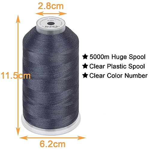 New brothread Huge Spool Embroidery Thread - Dark Gray Fits Janome Color - color: Dark Gray-N252