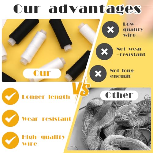 ZMAAGG Sewing Thread, Black Thread for Sewing Machine, 2 PCS 200 Yards - color: 2 Black