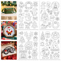 GLOBLELAND 4 Sheets Christmas Santa Water Soluble Embroidery Pattern - color: Christmas Santa