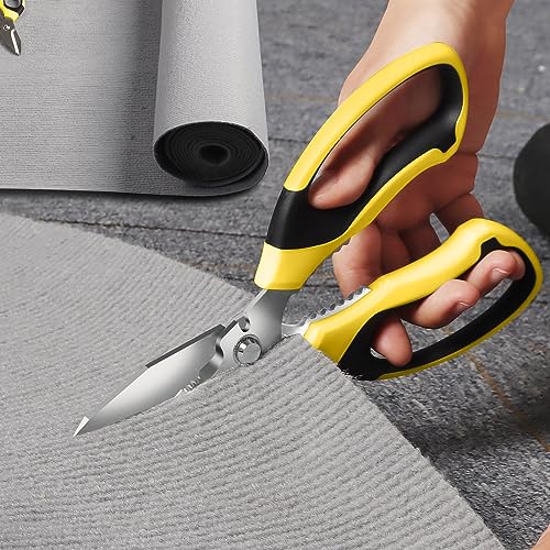 BoFuYuan Utility Scissors All Purpose heavy duty 8-Inch Yellow - color: Yellow