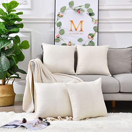 Pack 8 Linen Throw Pillow Covers Set Cushion Case for Sofa Bedroom Car, Blank for HTV Iron on Design,18x18 Inch - size: 18" x 18" (Pack of 8)