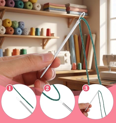 9 Pcs Wool Needles, Nylon Darning Needle Large Eye