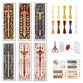 FREEBLOSS 6 PCS Cross Stitch Bookmark Kits for Beginner 8" x 2.4" - style: Sword