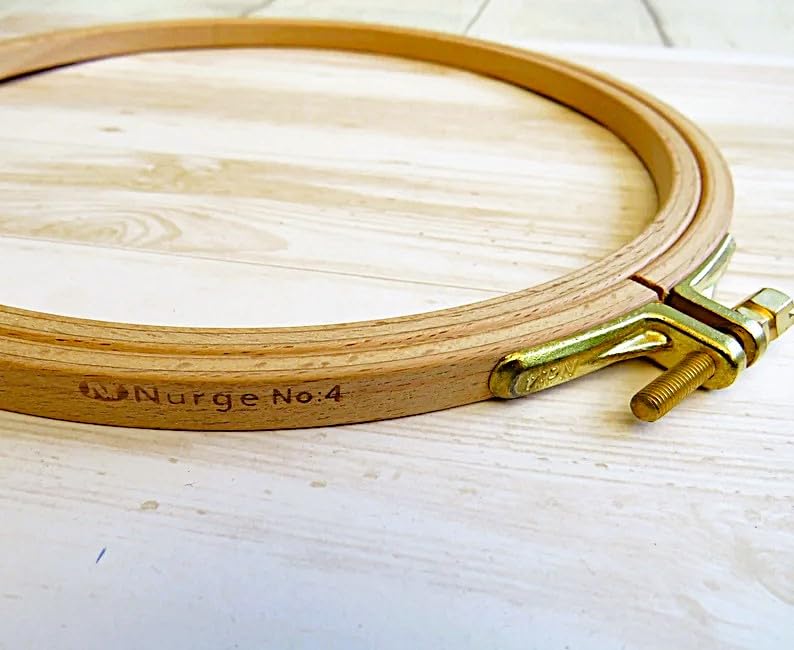 Nurge 3 Pcs 7 Inch Premium Beech Wood Gold Clasp Embroidery Hoop 8mm/0.3" Thickness (190mm = 7.48" ~ Approx 7") (3 Pcs * 7") - style: 3 Pcs * 7"
