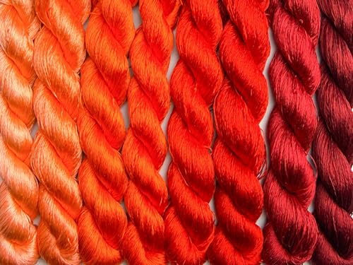 100% Mulberry Silk Embroidery Thread 8 Colors 110m Each (42) - color: 42