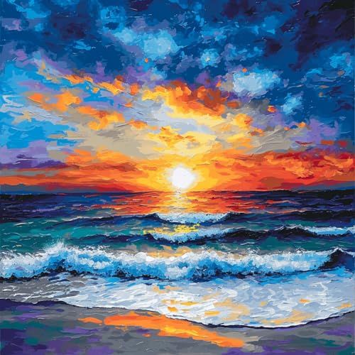 Moohue DIY Counted Stamped Cross Stitch Kits for Adults 14 Count Cross Stitch Patterns Printed Cross Stitch Kits for Adults (Natural Scene) - color: Natural Scene