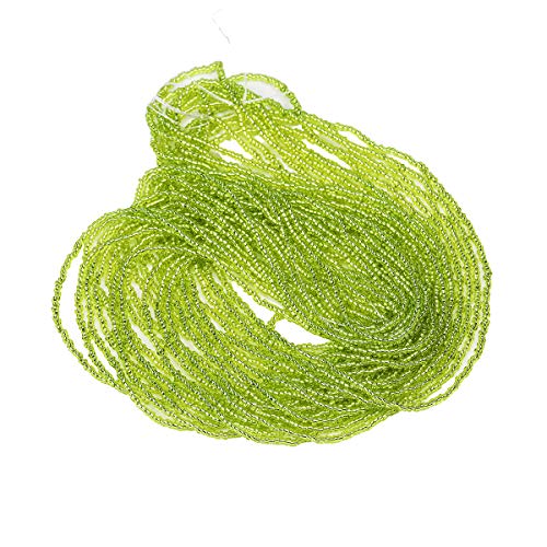 11/0 Glass Silver Lined Seed Beads Hanks (1 Hank 3 Meters) Total 3 String Hanks About 6000pcs, 9 Meters String Light Green Silver Lined Seed Beads (Light Green -Silver Lined) - color: Light Green -Silver Lined
