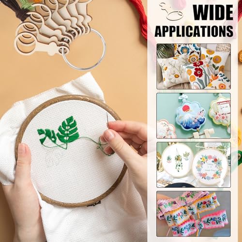 101pcs Wooden Thread Drops,2.4x1.36 Inch Teardrop Embroidery Floss Organizer with Floss Ring Cross Stitch Bobbins for DIY Sewing Storage,Craft Supplies(Style E) - color: I-shaped