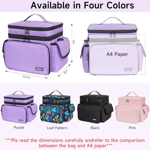 LEFOR·Z Sewing Supplies Organizer Storage Bag(10.5 x 8 x 9inch),Sewing Box - color: Purple