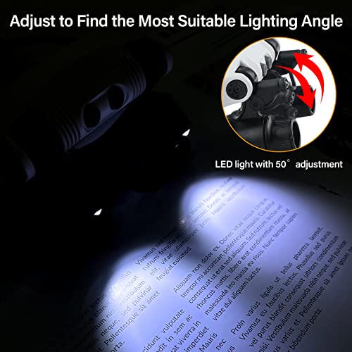 Hands Free Head Magnifying Glasses, Magnifier with Light (1X-8X) - color: Black Head Magnifying Glass