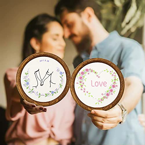 5PCS 8'' Round Embroidery Hoops 20CM Imitated Wood Cross Stitch Hoop Frames - size: 8 inch
