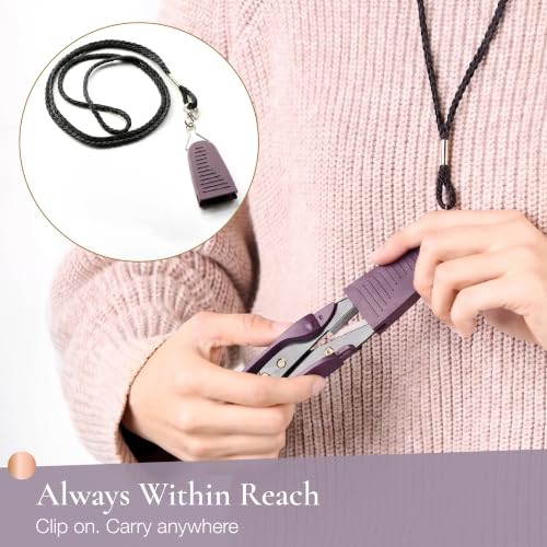 Beaditive Premium Thread Snips - Thread, Yarn, Embroidery Snipper for Sewing, Quilting, Knitting, Jewelry Making - High-Carbon Steel Blades with Protective Cap and Lanyard (Purple) - color: Purple